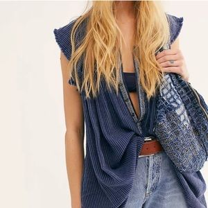 Free People Blue Ridge Indigo Tunic Top